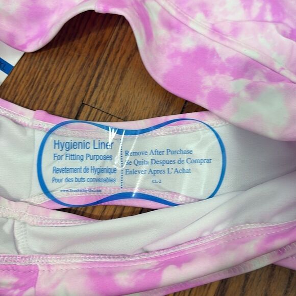 California Waves Bikini Set V-Wire Bralette High Waisted Pink Junior’s XL NWT - Picture 9 of 9